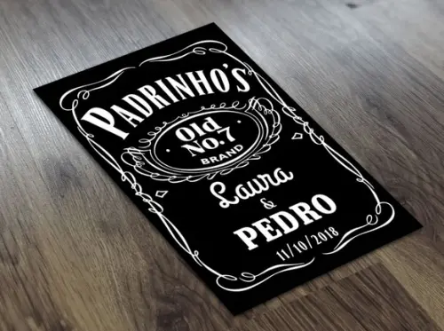 Rótulo 6x8cm Whiskey Casamento Padrinho ou Boteco Adesivo