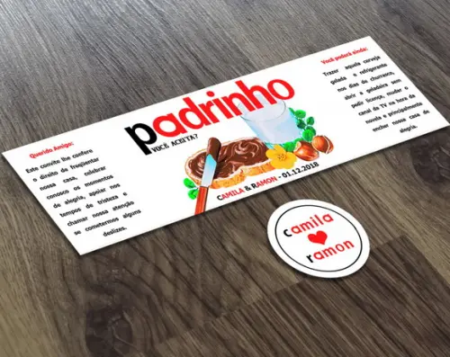 Rótulo Adesivo 140g Creme de Avelã do Padrinho
