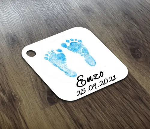 S Tag 4x4cm Branca Chá de Descobrimento com Cordão de Sisal