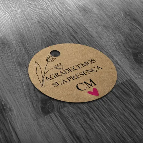 S Tag 4x4cm Agradecimento com Cordão de Sisal