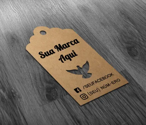 S Tag 5x3cm Kraft Com Sisal - Sua Marca Aqui - Ave