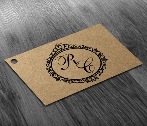 S Tag 7x4cm KRAFT com Sisal - Monograma
