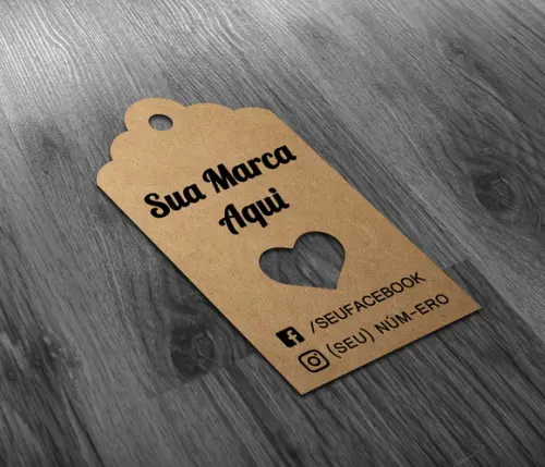S Tag 7x4cm Kraft com Sisal - Sua Marca Aqui - Recorte