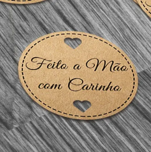 S Tag Kraft 4x4 cm com Sisal - Feito a Mão com Carinho