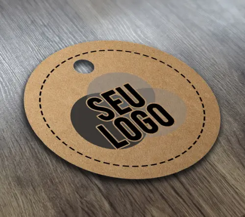 S Tag Kraft 6x6 cm Colocamos Seu Logo Cordão de Sisal