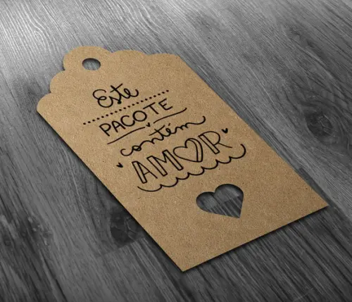 S Tag Kraft com Sisal Este Pacote Contém Amor 7x4cm