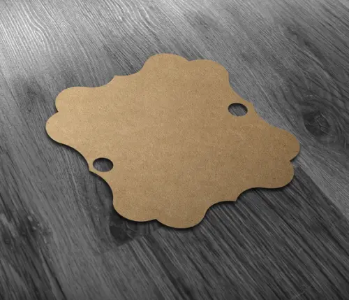 S Tag KRAFT- 4,5x4,5cm Dois Furos Sem Impressão