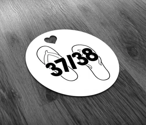Tag 3x3cm Numeração de Chinelo Casamento Festas