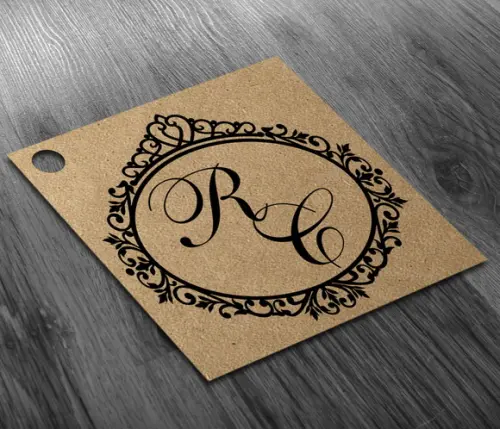 Tag 6x6cm Kraft Escolha o Monograma 27 Modelos