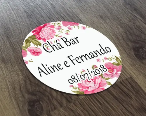 Tag Adesiva 3,5x3,5cm - Floral - Chá Bar