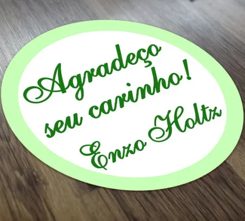 Tag Adesiva 4x4 cm Agradecimento