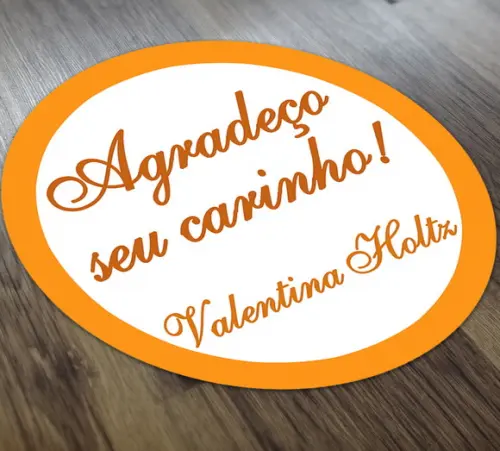 Tag Adesiva 4x4 cm Agradecimento