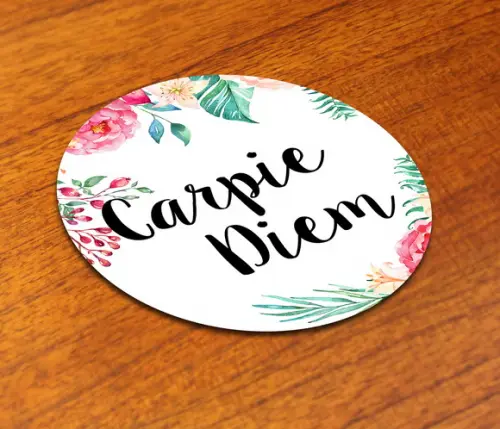 Tag Adesiva 4x4cm Floral Carpie Diem