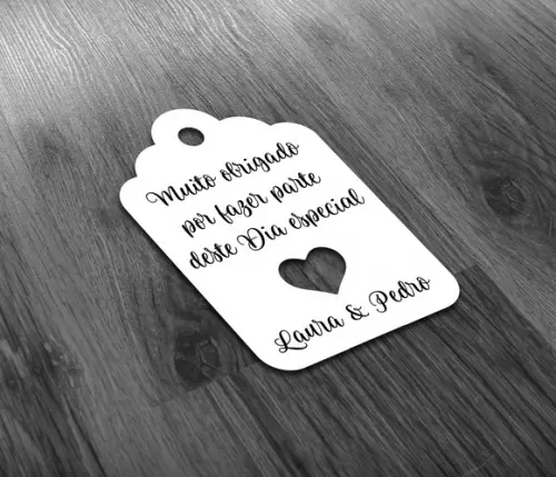 Tag Branca - 5x3cm - Agradecimento