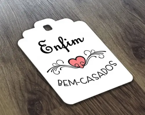 Tag Branca - Enfim Bem Casados 6x4,5cm o