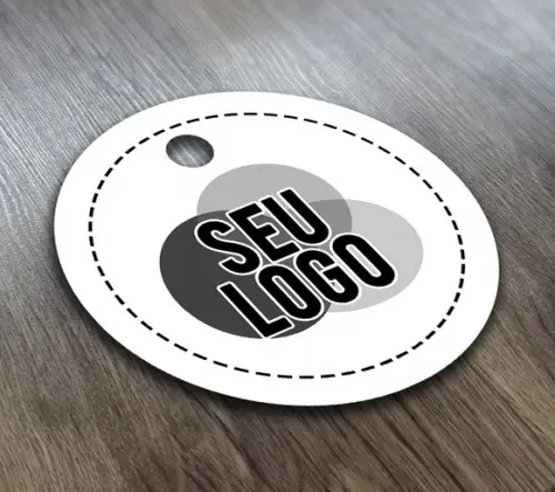 Tag Branca 4x4 cm Colocamos Seu Logo Cordão de Sisal