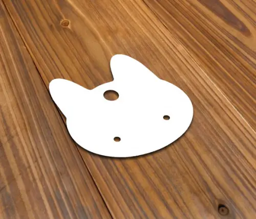 Tag Branco Gato 4,5x4,5 cm Para Brinco SIM