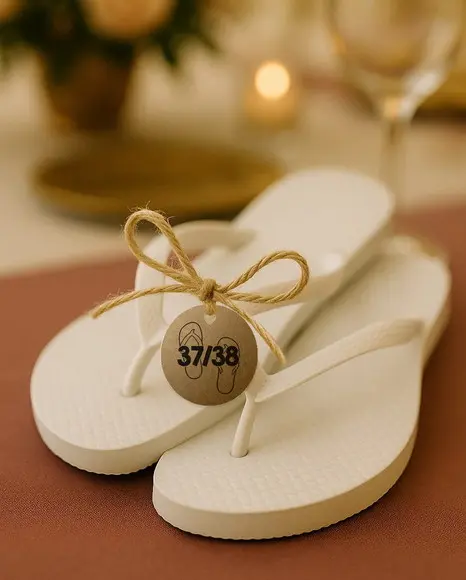Tag Kraft 3,5x3,5cm Numeração de Chinelo Casamento Festas