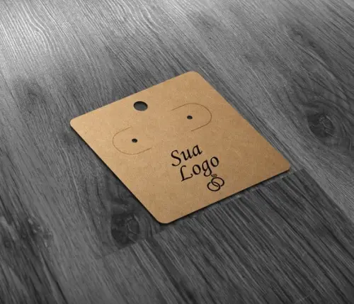 Tag Kraft para Brinco - Colocamos Seu Logo 4,5x4,5cm