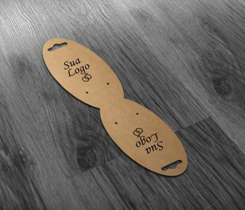 Tag Kraft Para Brinco E Colar - Colocamos Seu Logo 18,X4,5cm