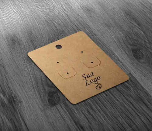 Tag Kraft Para Brincos - Colocamos Seu Logo 6,5x5,5cm