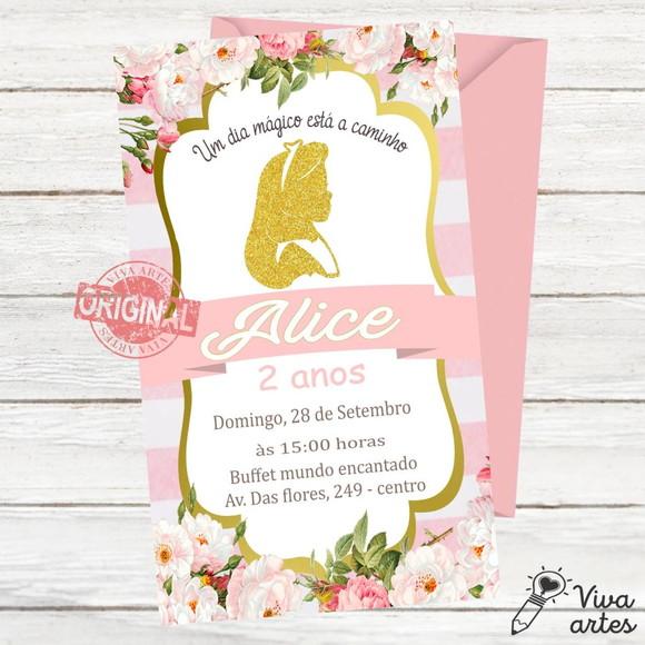 Convite Digital Alice no País das Maravilhas