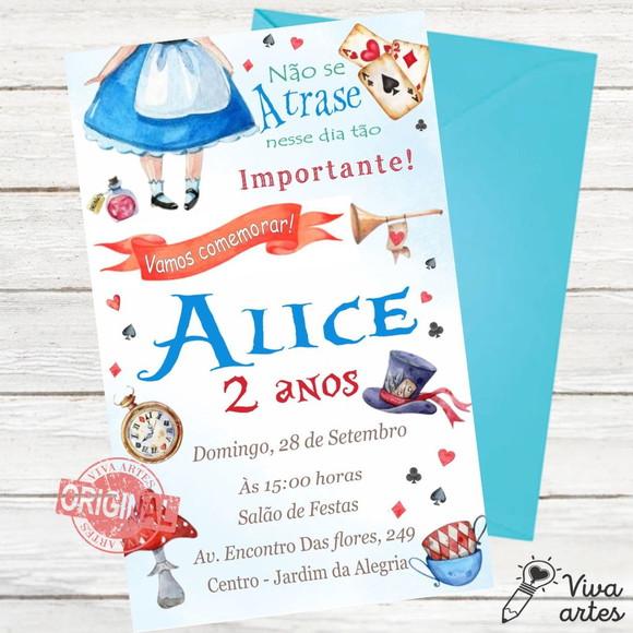 Convite Digital Alice no País das Maravilhas