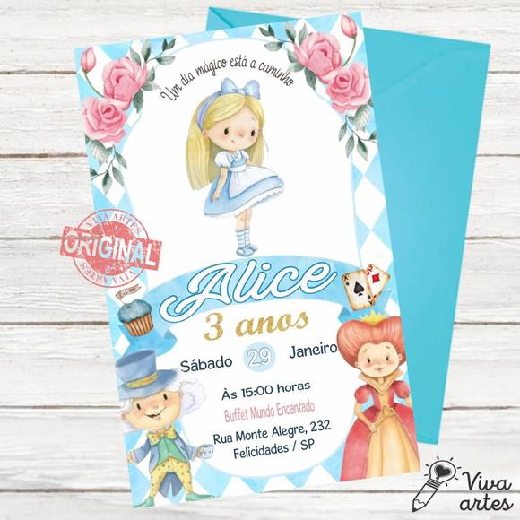 Convite Digital Alice no País das Maravilhas