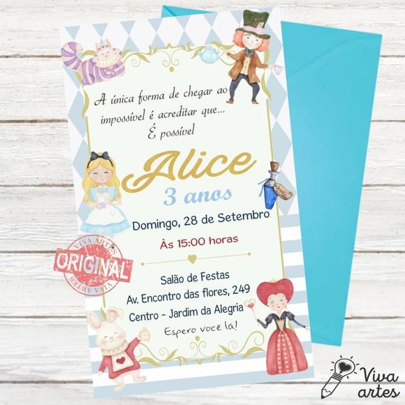 Convite Digital Alice no País das Maravilhas