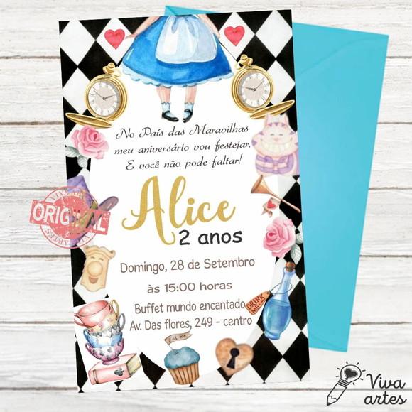 Convite Digital Alice no País das Maravilhas