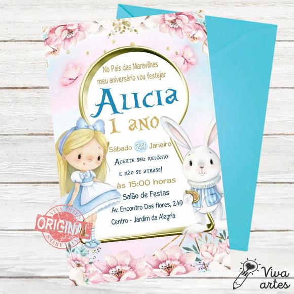 Convite Digital Alice no País das Maravilhas