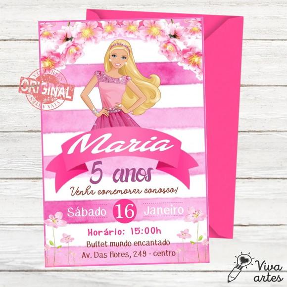 Convite Digital Barbie