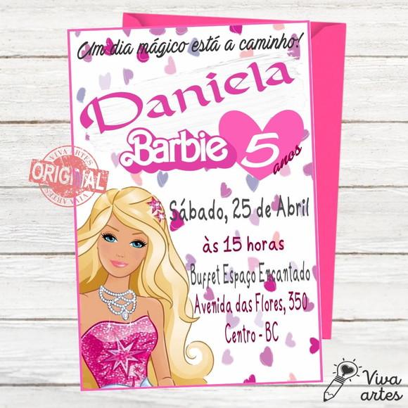 Convite Digital Barbie