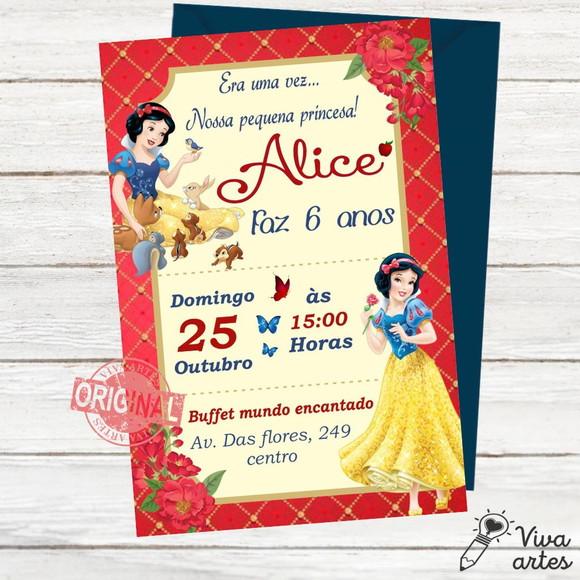 Convite Digital Branca de Neve