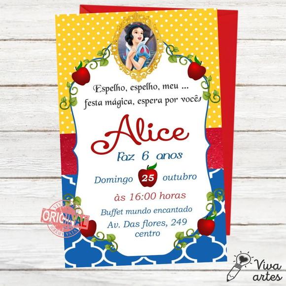 Convite Digital Branca de Neve