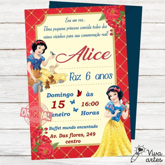 Convite Digital Branca de Neve