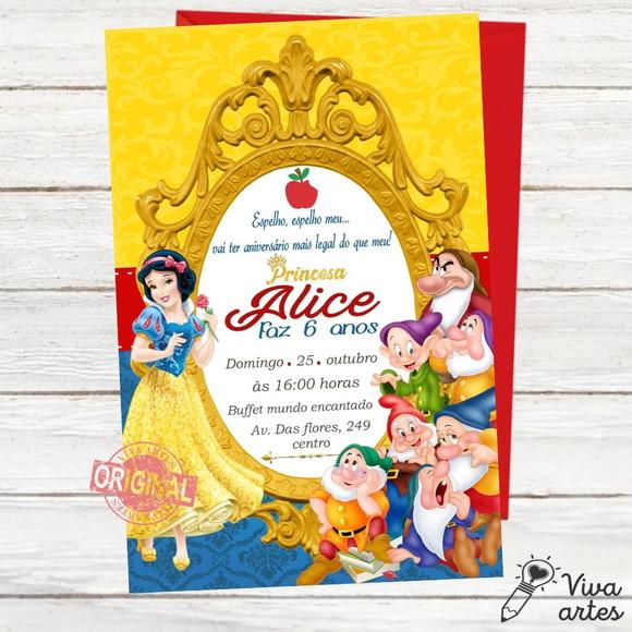 Convite Digital Branca de Neve