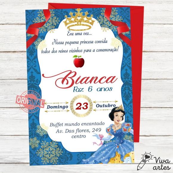 Convite Digital Branca de Neve