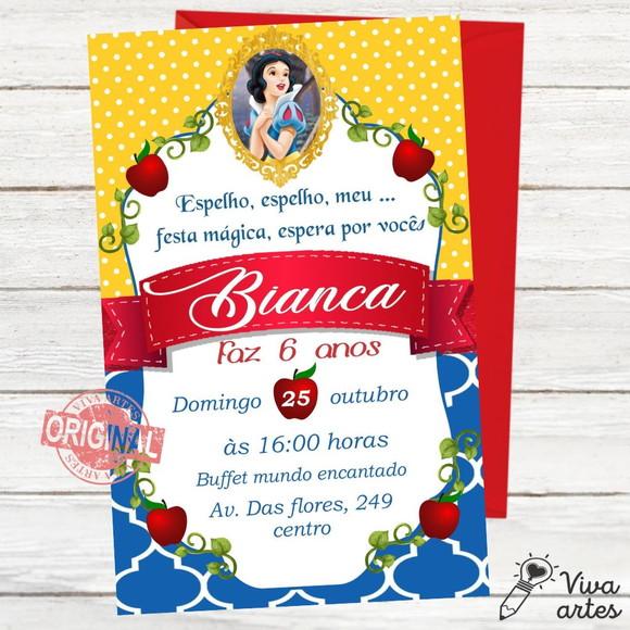 Convite Digital Branca de Neve