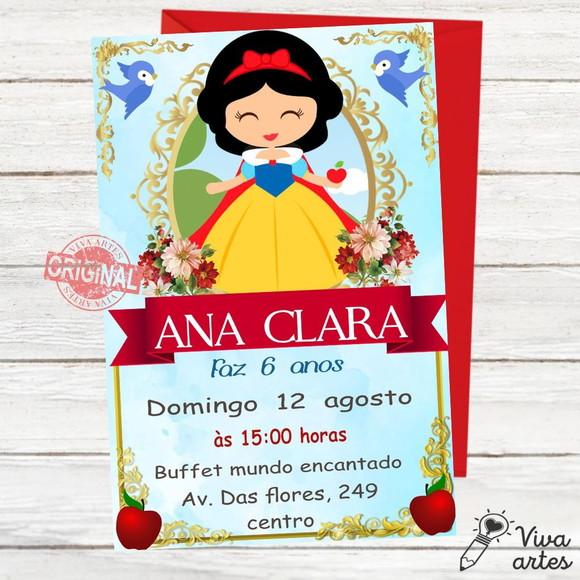 Convite Digital Branca de Neve