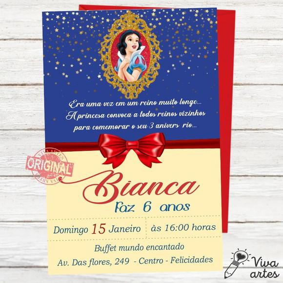 Convite Digital Branca de Neve