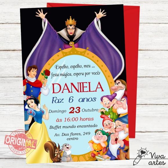 Convite Digital Branca de Neve