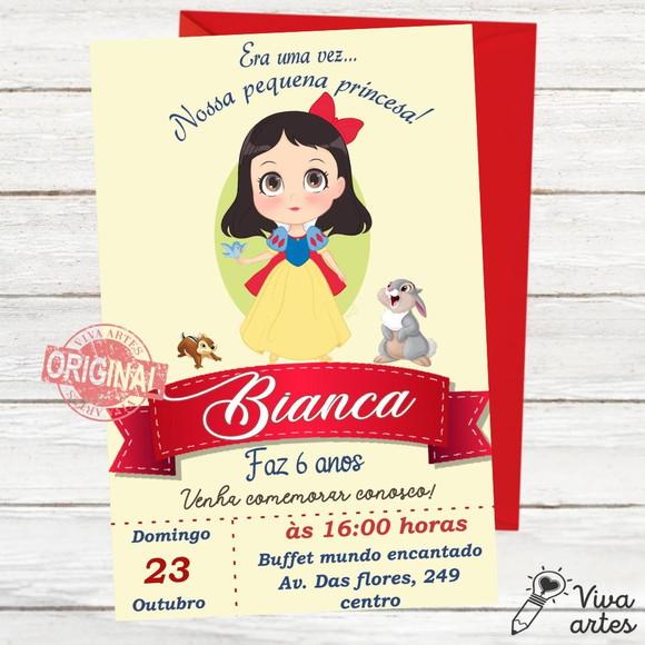 Convite Digital Branca de Neve