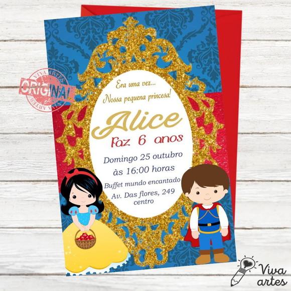 Convite Digital Branca de Neve