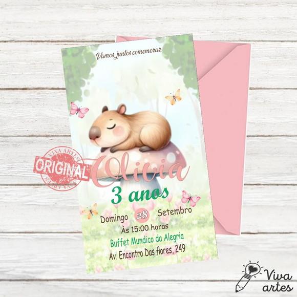 Convite Digital Capivara Menina