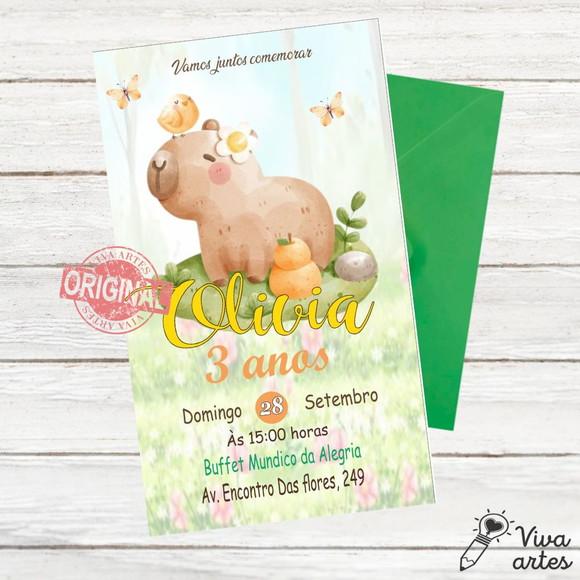 Convite Digital Capivara Menina