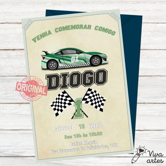 Convite Digital Carros Corrida