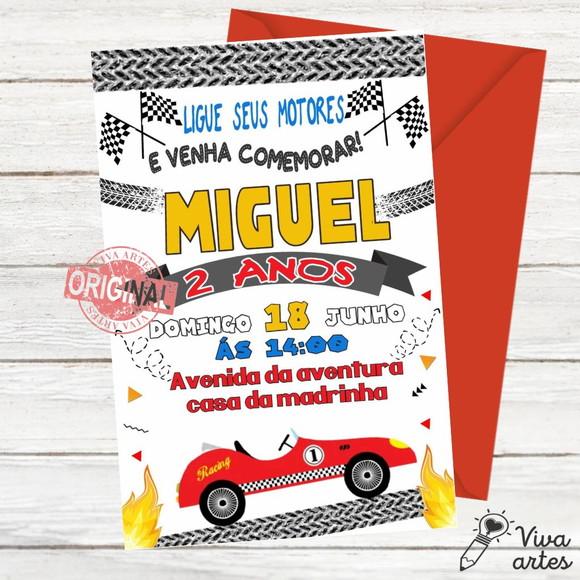 Convite Digital Carros Corrida