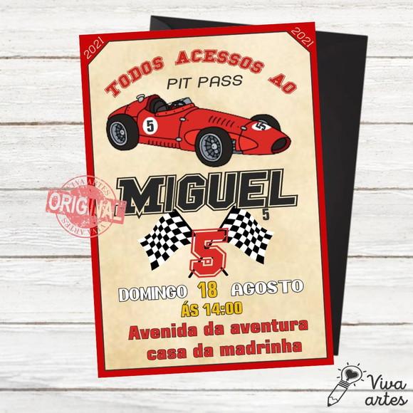 Convite Digital Carros Corrida