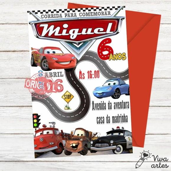Convite Digital Carros Disney